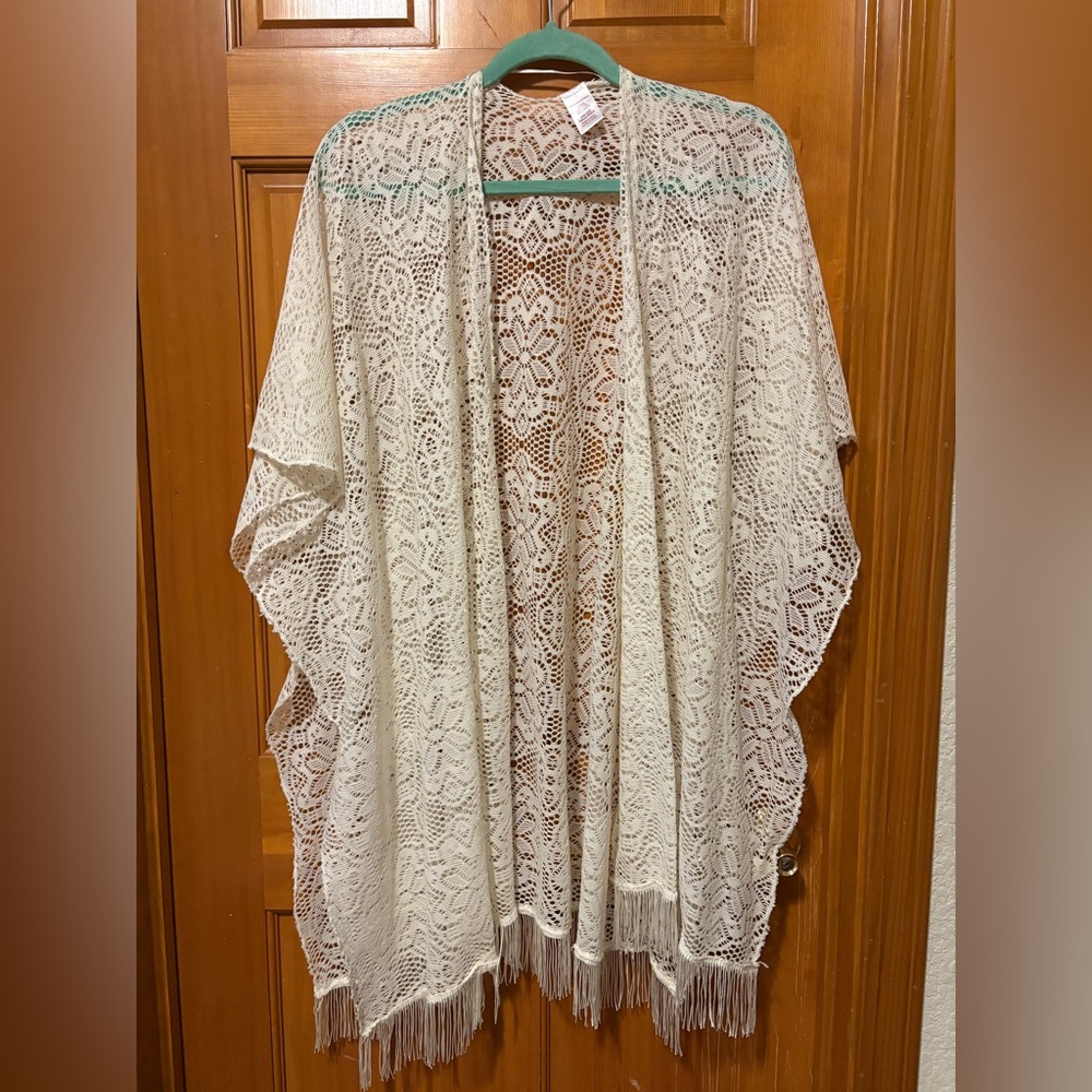 Cream Shall with Floral pattern